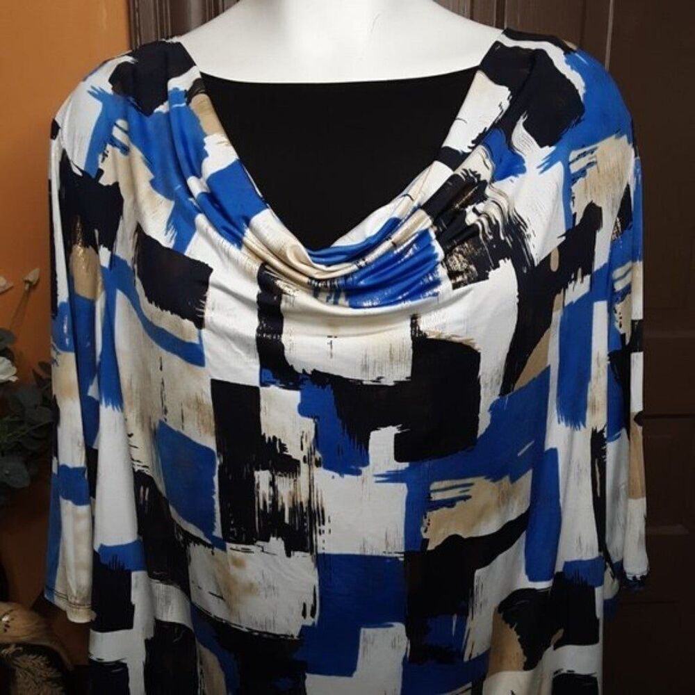 Maggie Barnes Abstract Elegant Top Blouse Plus size 3X